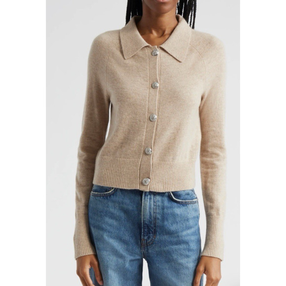 Veronica Beard Cheshire Cashmere Sweater Large Buttons Collar Classic Cardigan - Picture 1 of 9